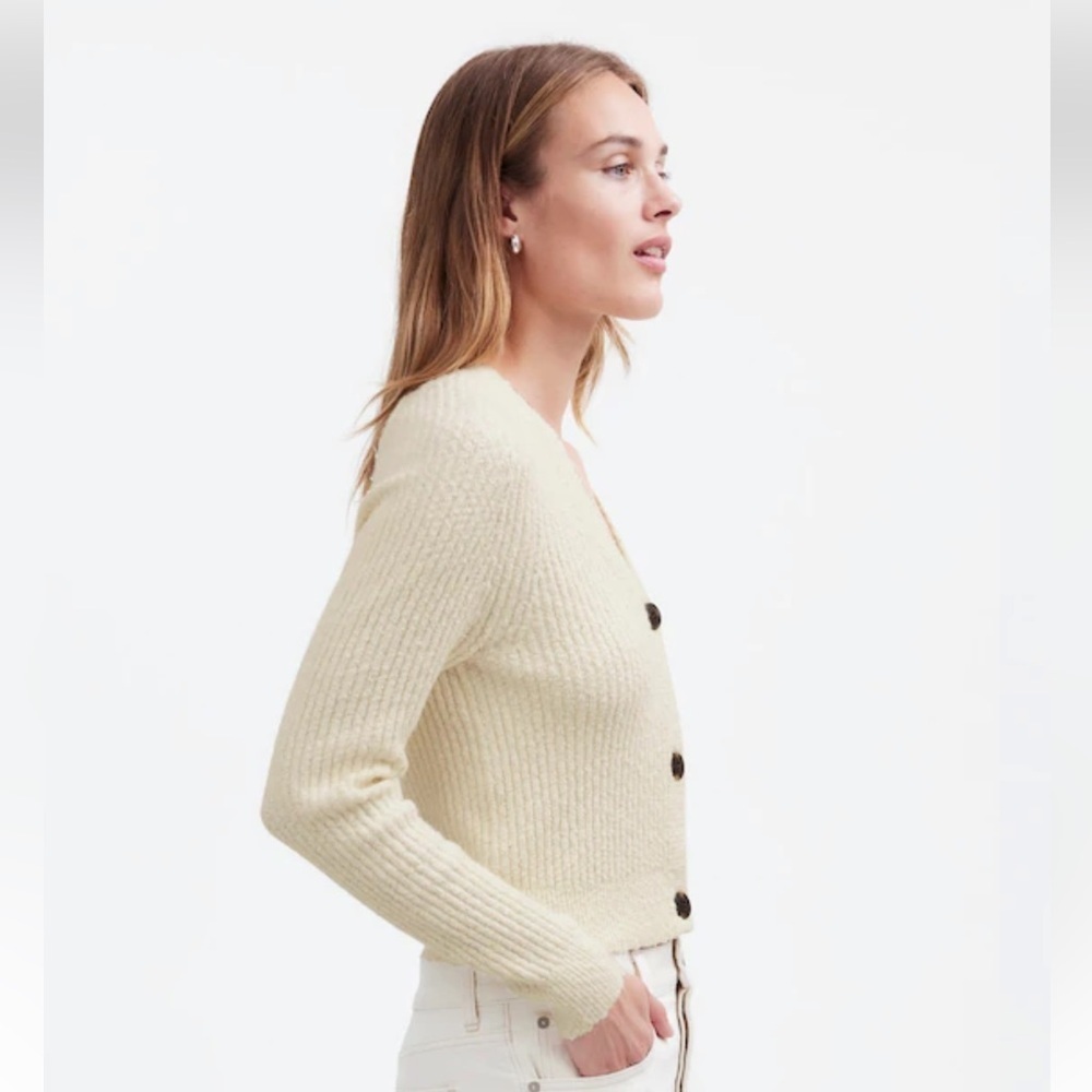 Madewell // NWOT Bouclé-Knit V-Neck Cardigan Sweater - Picture 2 of 6
